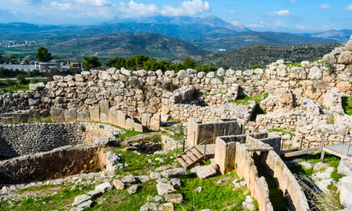 A photo of Mycenae, archaeological place at Greece